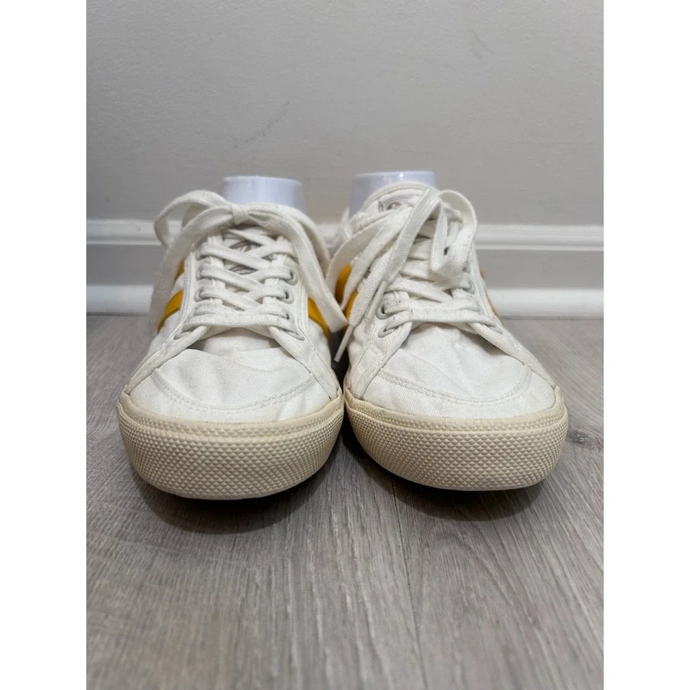Gola Stratus Women 8 Off-White Yellow Canvas Low Top Sneakers CLB620 Heritage
